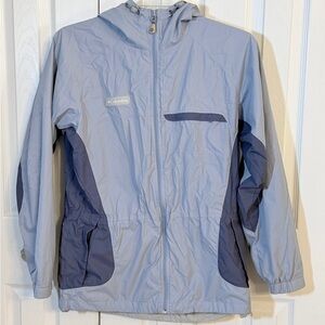 Columbia Two-Tone Blue Windbreaker Utility Jacket Sz M  EUC DE